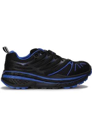 Hoka One One Homme, Chaussures, Noir, Taille: 41 EU Baskets Noires avec Détails Bleu Électrique