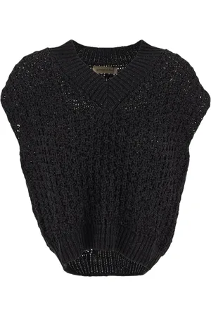 GENTRYPORTOFINO Femme, Pulls, Noir, Taille: 34 FR Mode tricot femme