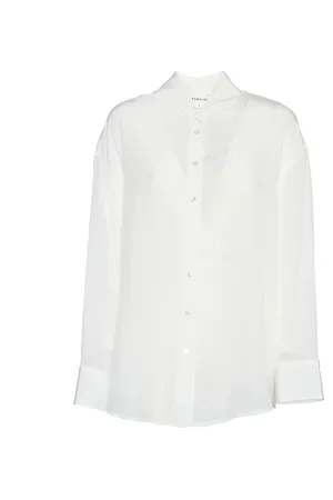 P.A.R.O.S.H. Femme, Blouses et Chemises, Blanc, Taille: 42 FR Chemise en Soie à Boutons pour Femmes