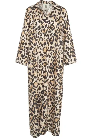 5 PROGRESS Femme, Robes, Multicolore, Taille: 38 FR Tunique imprimée avec encolure en V et col Kent