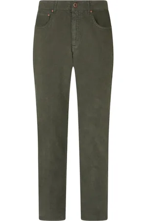 Boglioli Homme, Pantalons, Vert, Taille: W40 Pantalon en velours côtelé teint en pièce à 5 poches