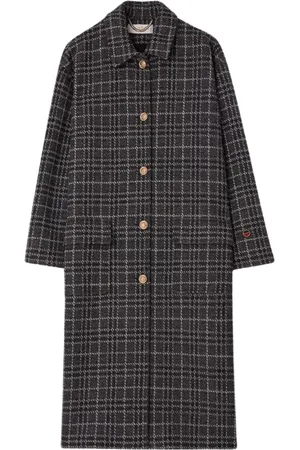 BUSNEL Femme, Manteaux, Gris, Taille: 40 FR Manteau Bibi Gris Mélange à Carreaux