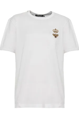 Dolce & Gabbana Homme, Tops, Blanc, Taille: M T-shirt Casual en Coton Blanc