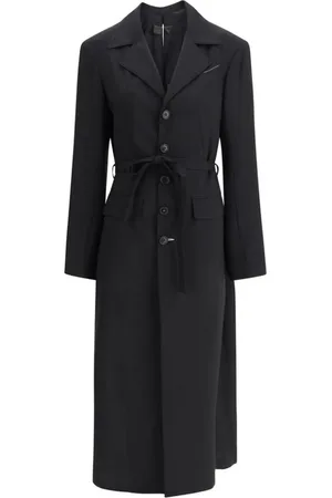 Maison Margiela Femme, Manteaux, Noir, Taille: 42 FR Élégant Trench-coat en Laine à Revers
