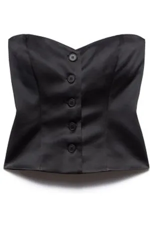 ANIYE BY Femme, Tops, Noir, Taille: 36 FR Top Wanda avec encolure cœur noir