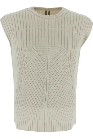 Rick Owens Homme, Pulls, , Taille: S Gilet en tricot de coton côtelé