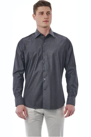 BAGUTTA Homme, Chemises, Gris, Taille: XL Chemise Regular Fit Col Italien