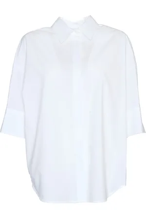 P.A.R.O.S.H. Femme, Blouses et Chemises, Blanc, Taille: 40 FR Chemise Blanche en Coton avec Fermeture à Boutons