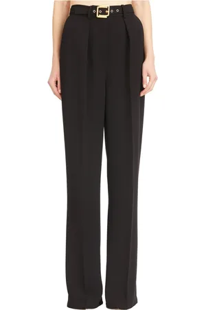 Elisabetta Franchi Femme, Pantalons, Noir, Taille: 40 FR Pantalon avec ceinture