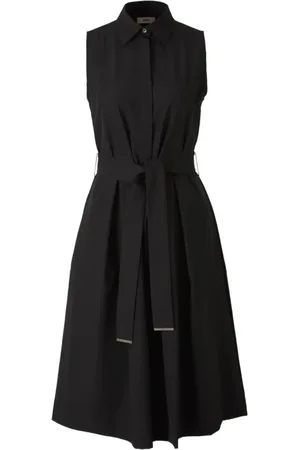 HERNO Femme, Robes, Noir, Taille: 36 FR Robe chemise noire avec détail à la taille