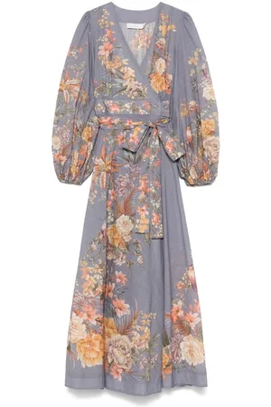 ZIMMERMANN Femme, Robes, Violet, Taille: 38 FR Robe Portefeuille à Poignets Élastiqués