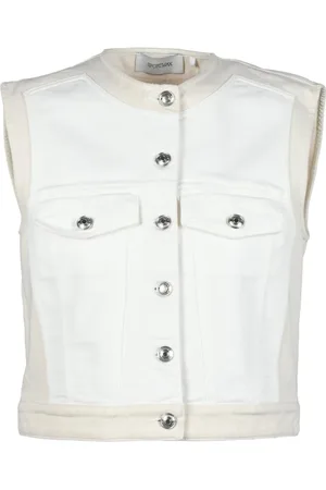Sportmax Femme, Vestes, Jaune, Taille: 34 FR Gilet sans Manches en Coton