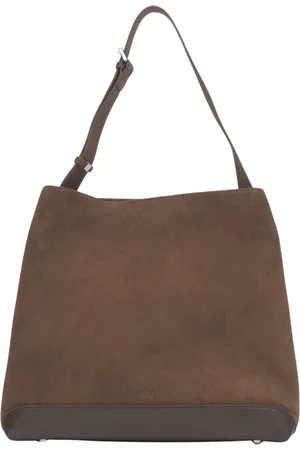 Estro Femme, Sacs, Brun, Taille: ONE Size Sac à bandoulière marron foncé pour femmes en vrai velours