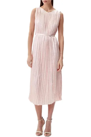 HUGO BOSS Femme, Robes, Rose, Taille: 48 FR Robe Midi Plissée Davaria Rose Clair