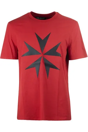 Neil Barrett Homme, Tops, Rouge, Taille: M T-shirt en coton rouge