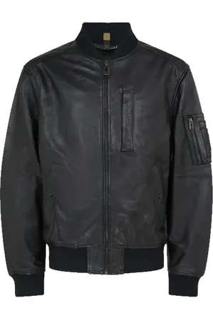 Belstaff Homme, Vestes, Noir, Taille: S Cuir Vieilli Noir Bomber