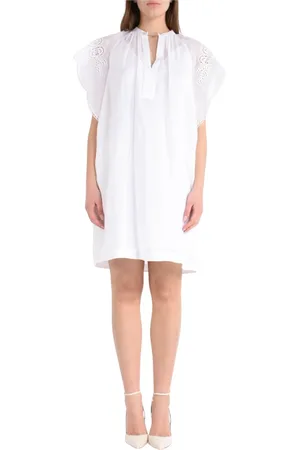 Max Mara Femme, Robes, Blanc, Taille: 42 FR Robe Mini Astor en Ramie
