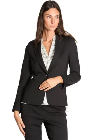 MARELLA Femme, Vestes, Noir, Taille: 38 FR Veste Noire en Jersey Intemporelle