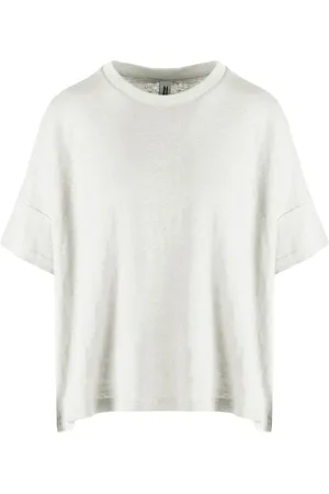 Bomboogie Femme, Tops, Blanc, Taille: 36 FR Loose Fit T-Shirt in Linen Jersey