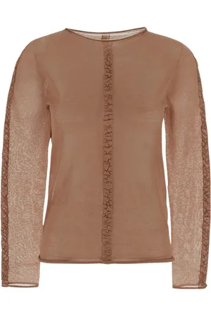 UMA WANG Femme, Tops, Rose, Taille: 42 FR Haut transparent à manches longues pour femmes