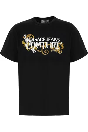 VERSACE Homme, Tops, Noir, Taille: XL T-shirt élégant pour hommes et femmes