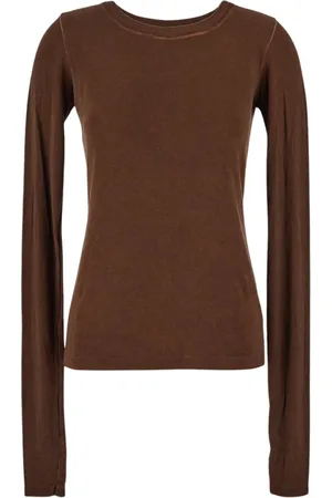 UMA WANG Femme, Tops, Brun, Taille: 40 FR T-shirt femme à manches longues côtelé
