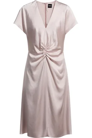 HUGO BOSS Femme, Robes, , Taille: 48 FR Robe Rose Clair Col en V Dulania