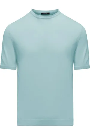 Bomboogie Homme, Tops, Bleu, Taille: XL Pull Over à Manches Courtes et Col Rond
