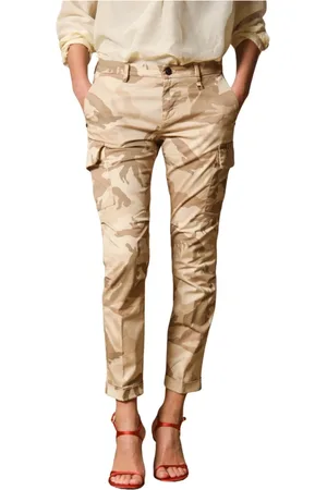 Masons Femme, Pantalons, Multicolore, Taille: 44 FR Pantalon cargo slim fit camouflage