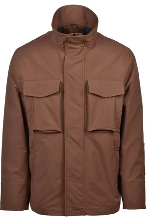 Dondup Homme, Vestes, Brun, Taille: 2XL Veste de Terrain avec Fermeture Éclair et Boutons Pression