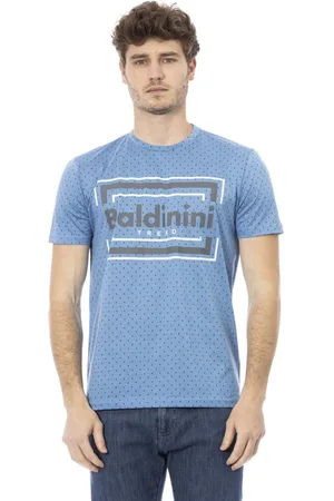 BALDININI Homme, Tops, Bleu, Taille: M T-shirt Manches Courtes Col Rond