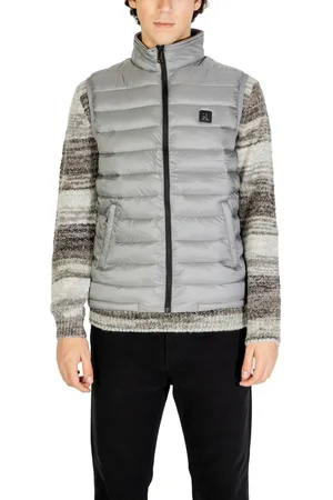 GIANNI LUPO Homme, Vestes, Gris, Taille: L Veste grise en polyamide pour homme