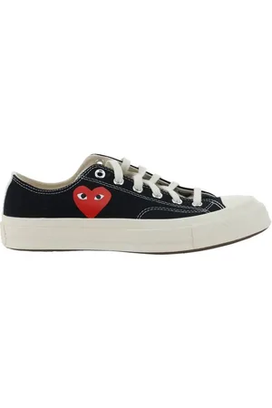 Comme des Garçons Homme, Chaussures, Noir, Taille: 42 EU Baskets en Coton avec Logo Coeur