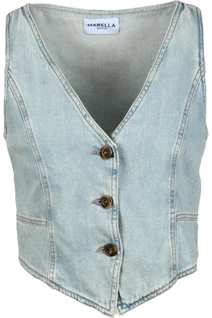 MARELLA Femme, Vestes, Bleu, Taille: 42 FR Gilet