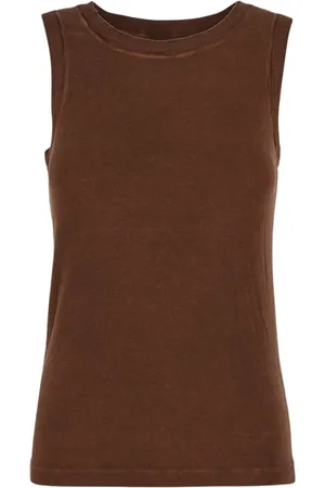 UMA WANG Femme, Tops, Brun, Taille: 42 FR Oversized Crew Neck Tank Top