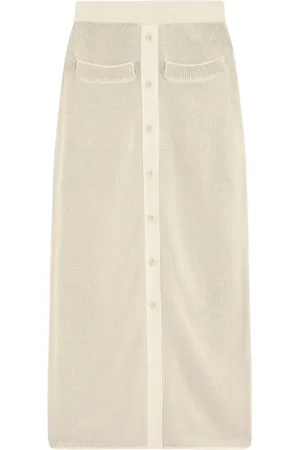 Joseph Femme, Jupes, , Taille: 38 FR Jupe Tricot à Rayures Ivoire/Quail