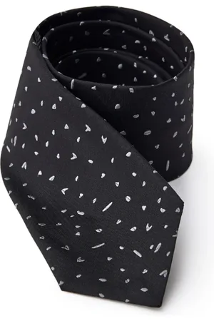 Jil Sander Homme, Accessoires, Noir, Taille: ONE Size Cravate en Soie Noire avec Micro Imprimé