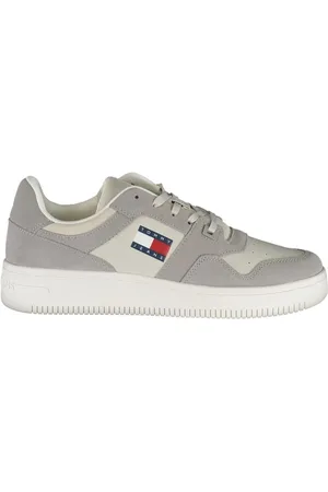 Tommy Hilfiger Homme, Chaussures, Gris, Taille: 40 EU Baskets en Polyester Gris avec Détails Contrastés