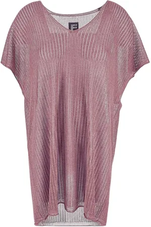 FISICO Femme, Robes, Rose, Taille: 38 FR Robe Caftan Tricotée