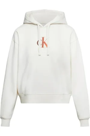 Calvin Klein Femme, Sweatshirts et sweats à capuche, Blanc, Taille: 40 FR Gradient CK Sweat à capuche