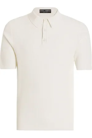 Dolce & Gabbana Homme, Tops, Blanc, Taille: L Polo Blanc Manches Courtes