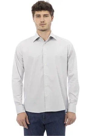BALDININI Homme, Chemises, Gris, Taille: XS Chemise Coton Col Italien Gris