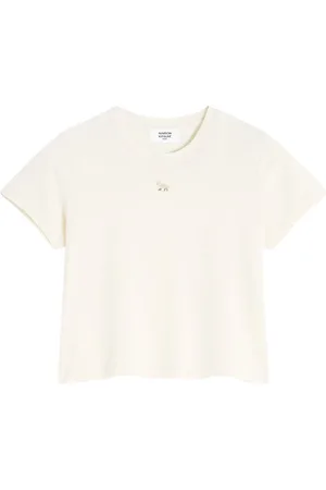 Maison Kitsuné Femme, Tops, , Taille: 40 FR T-shirt en coton brodé Baby Fox