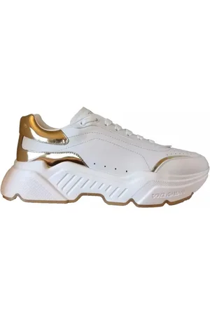 Dolce & Gabbana Homme, Chaussures, Blanc, Taille: 42 1/2 EU Blanc Or Daymaster Baskets en Cuir Chaussures Homme