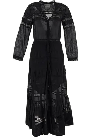 Isabel Marant Femme, Robes, Noir, Taille: 36 FR Robe longue en voile de coton