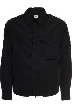 C.P. Company Homme, Vestes, Noir, Taille: L Veste & Manteau Noir Chrome-r Overshirt