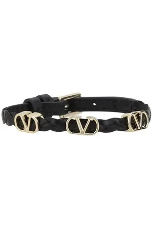 VALENTINO GARAVANI Femme, Accessoires, Noir, Taille: ONE Size Bracelet Iconique en Cuir avec Plaques VLogo
