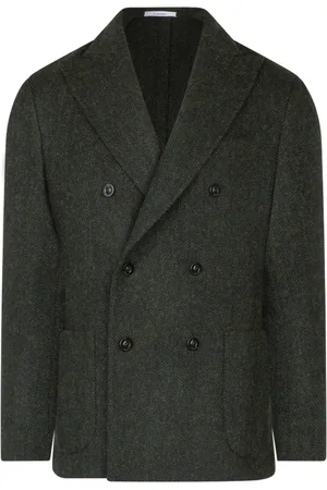 Boglioli Homme, Vestes, Vert, Taille: M Veste K à chevrons à double boutonnage en Shetland