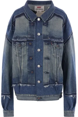 JUNYA WATANABE Femme, Vestes, Bleu, Taille: 40 FR Veste en Denim Bleu avec Coutures Intricat