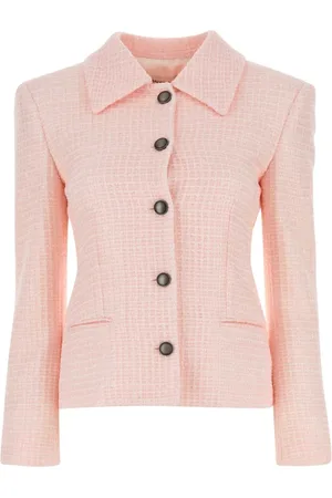 Alessandra Rich Femme, Vestes, Rose, Taille: 38 FR Blazer en tweed rose clair